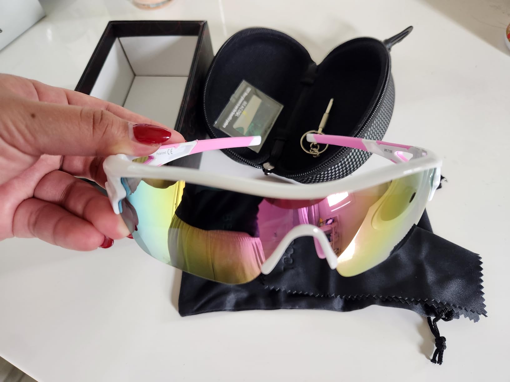 BEACOOL Polarized Sports Sunglasses for Men Women Youth | UV400 Protection 26g Lightweight Sun Glasses for Running Baseball Cycling Driving Fishing Golf Motorcycle customer photo 2