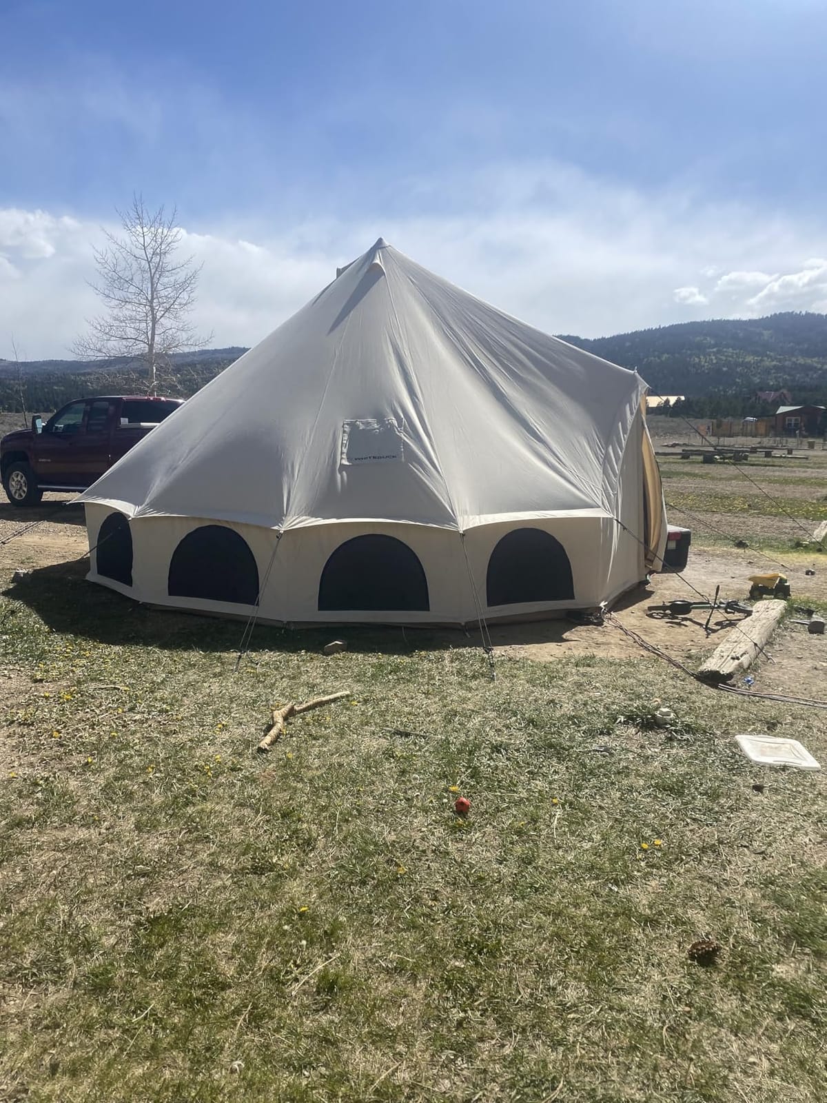 WHITEDUCK Avalon Canvas Bell Tent Water Repellent - Luxury All Season Tent for Camping & Glamping Made from Premium & Breathable 100% Cotton Canvas w/Stove Jack, Mesh customer photo 1