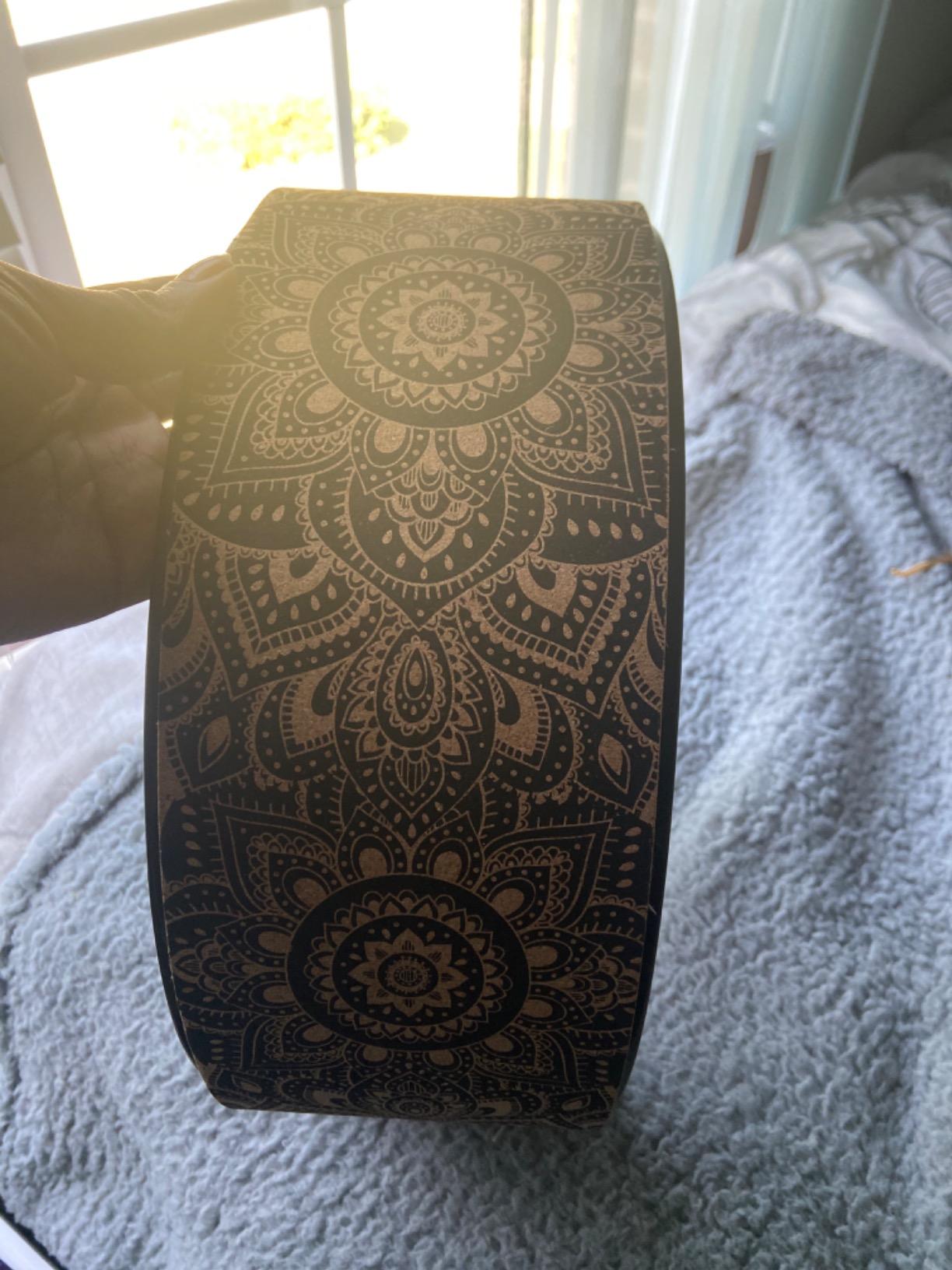 YOGA DESIGN LAB | THE YOGA WHEEL | Eco Printed, Extra Strength, Padded, Dharma Exercise Wheel | Designed in Bali | Enhance Your Postures and Stretch Deeper (Mandala Black) customer photo 2