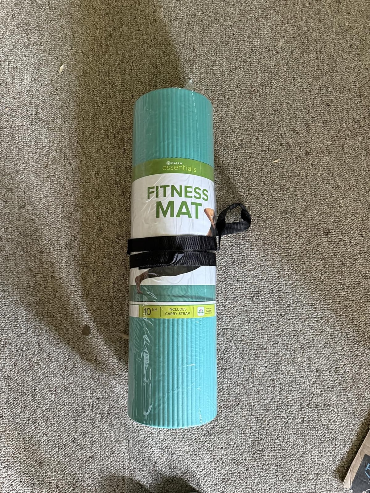 Gaiam Thick Yoga Mat, Exercise & Fitness Mat with Easy-Cinch Carrying Strap | Non-Slip NBR Foam | Joint Cushioning customer photo 2