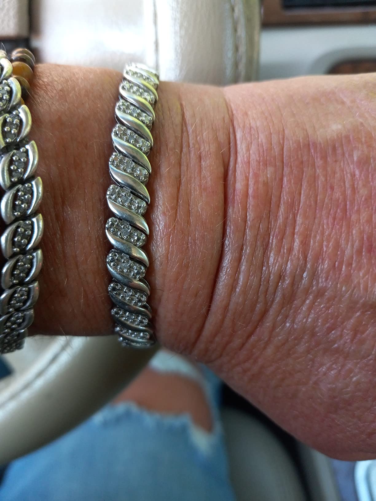NATÁLIA DRAKE 1/4 Cttw Wave Link Diamond Tennis Bracelet for Women in 925 Sterling Silver Color I-J/Clarity I2-I3 customer photo 2
