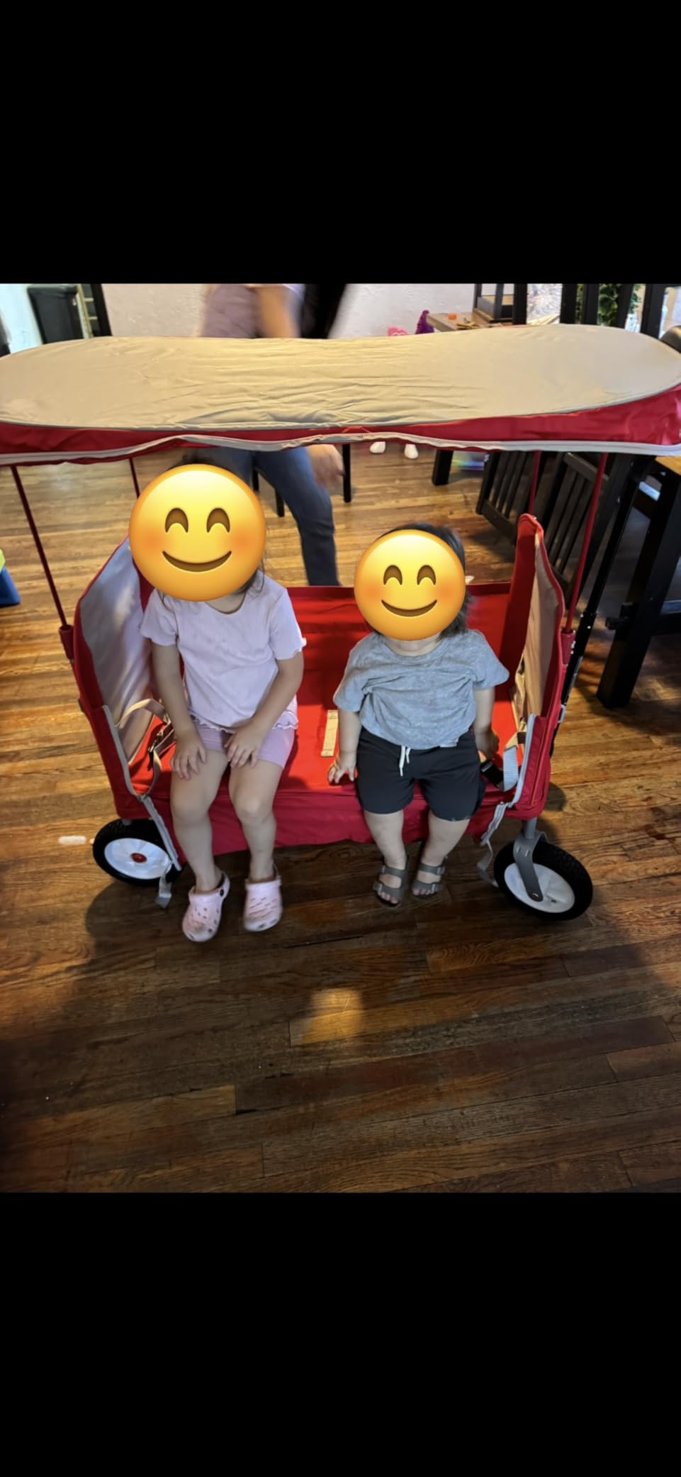 Radio Flyer 3-in-1 Off-Road EZ Fold Wagon with Canopy, for Kids 1.5+, 3-in-1 Push or Pull, with Bench Mode, One Hand Flat Fold, Off-Road Tires, DuraClean Fabric, Seat Belts, Stroller Wagon for Kids customer photo 1