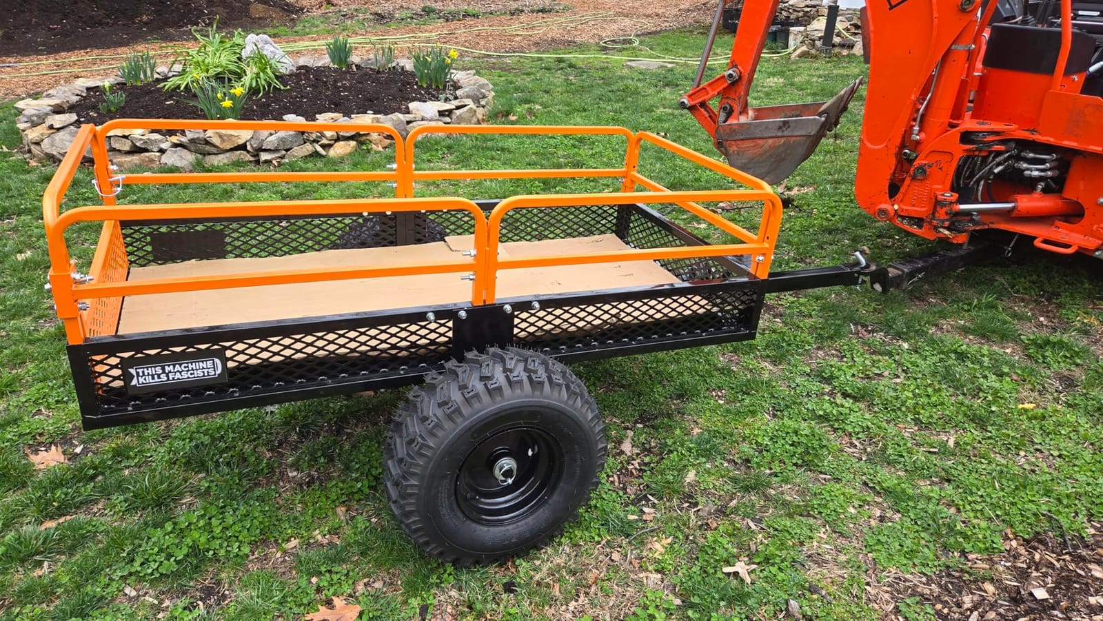 Impact IMPLEMENTS 1500lb ATV/UTV/Tractor Cargo Trailer with Steel Floor | Heavy duty hauling. Steel floor - no rubber mats. Aggressive all-season tires. Original design from USA agricultural company. customer photo 1
