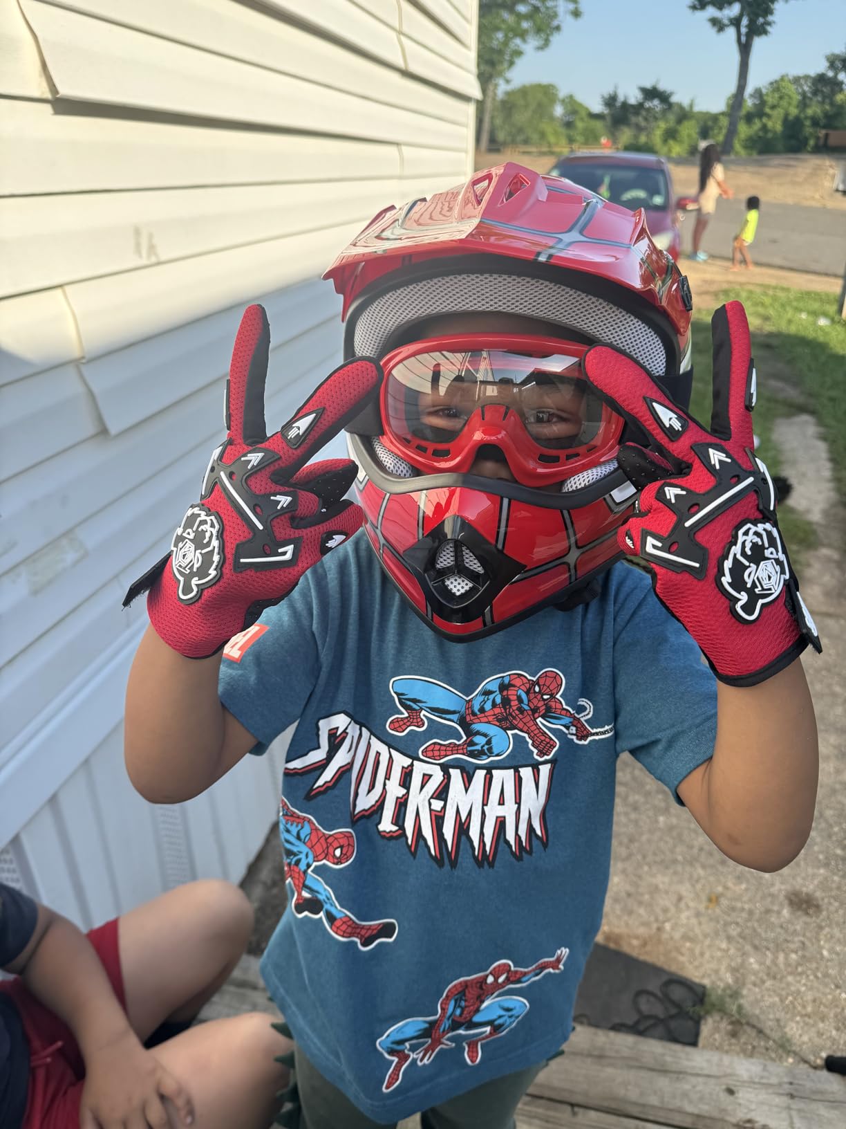 Girls Youth Kids Dirt Bike Helmet Full Face Motocross DOT Approved Helmets | ultra-light design, adjustable visor and washable liner for Four Wheeler Motocross BMX MX ATV UTV Go Kart Racing customer photo 2