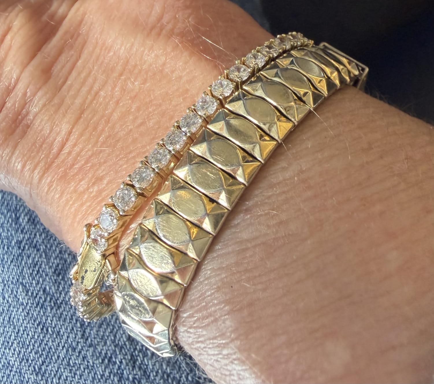PAVOI 14K Gold Plated 3mm Cubic Zirconia Classic Tennis Bracelet | Gold Bracelets for Women customer photo 1