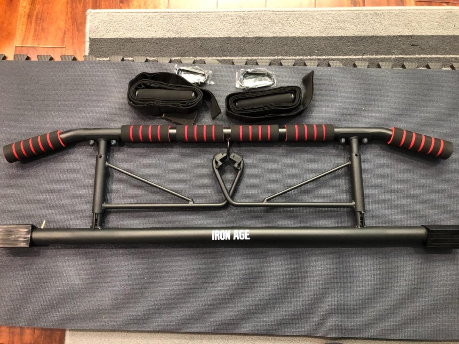 IRON AGE Pull Up Bar for Doorway : 2025 New Pullup Bar - Industrial Grade Steel, Hang & Go Training, Multi-Grip Horizontal Array customer photo 1