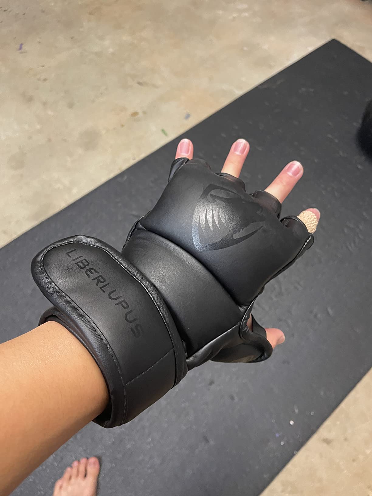 LIBERLUPUS MMA Gloves Sparring for Men - Open Palm Training Gloves for Grappling, Kickboxing, Muay Thai, Youth Self-Defense, Heavy Bag Workouts - Durable Synthetic Leather customer photo 1