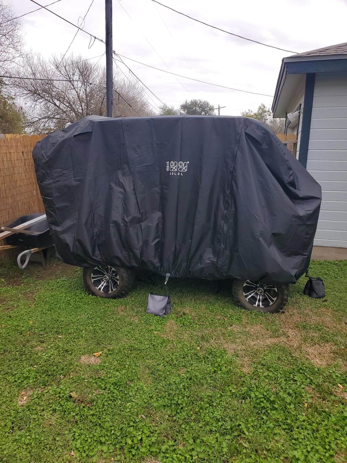 10L0L Golf Cart Cover 2/4/6 Passenger for Yamaha EZGO Club Car Covers | Heavy Duty Oxford Waterproof Cover, All-Weather Protection, UV/Wind Resistant, 3 Zipper Doors, For Daily Storage Black/Silver customer photo 2