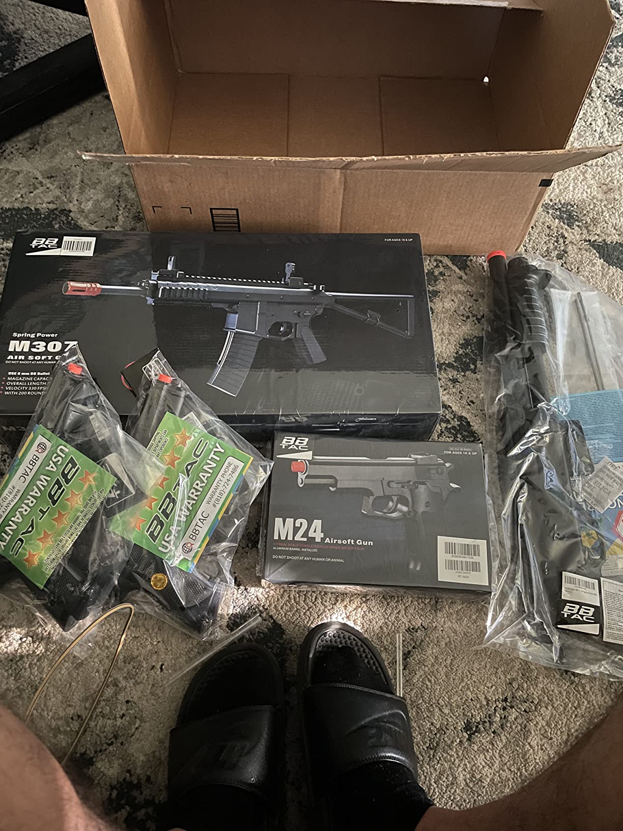 BBTac Airsoft Gun Package Desert Raider - Powerful Spring Rifle, Pump Action Shotgun, SMG, Two Pistols and BB Pellets, Premium Airsoft Starter Pack customer photo 2