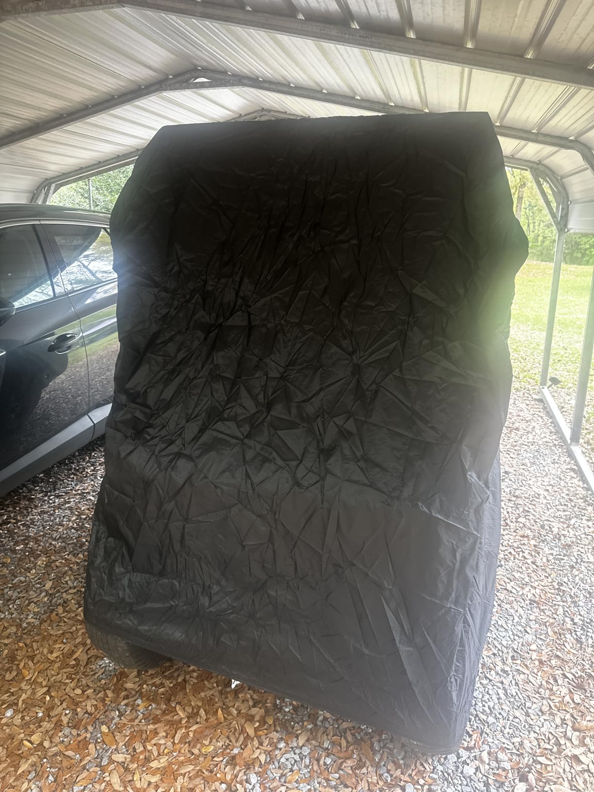 NEVERLAND Golf Cart Cover 4 Passenger for Club Car EZGO Yamaha Golf Carts | Heavy Duty 420D Durable Fabric, Waterproof Rear Zipper, Windproof Strap Dustproof UV resistant for 4 Seat Cart Up to 112 Inch customer photo 2