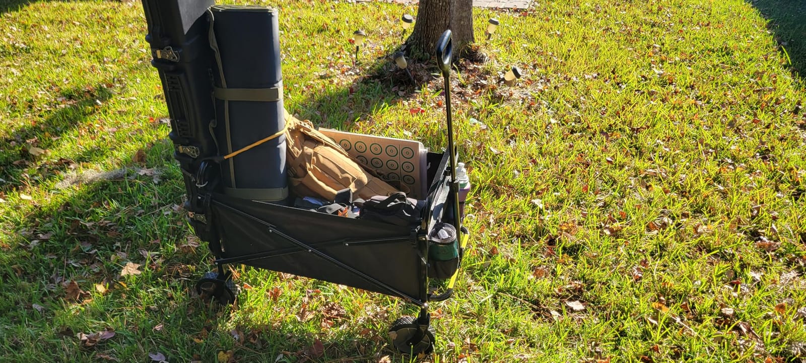 Amazon Basics Collapsible Heavy Duty Utility Wagon for Outdoor Sports, Camping, Garden, and Shopping, Versatile, Easy to Store, 265 Pounds Capacity, 27.6 x 40.9 x 20 inches, Blue customer photo 1