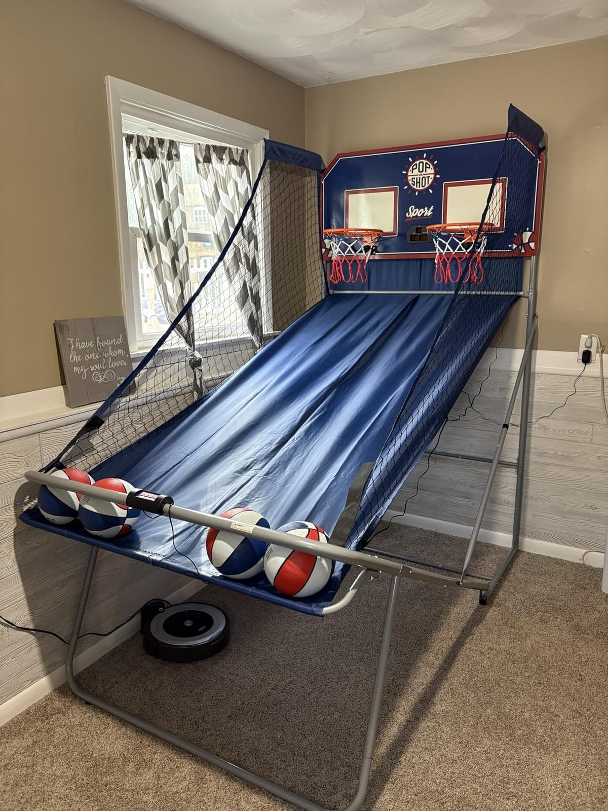 Pop-A-Shot Dual Shot Sport | 2-Hoop Indoor Electronic Arcade Basketball | Indoor Basketball Arcade Machine with 10 Game Modes, Dual Hoops, a Sturdy Steel Frame, and a Foldable Space-saving Design customer photo 2