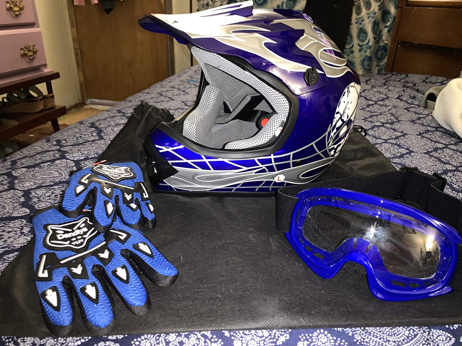 XFMT DOT Youth Kids Motocross Offroad Street Dirt Bike Helmet W/Goggles Gloves ATV Mx Skull Helmet customer photo 2