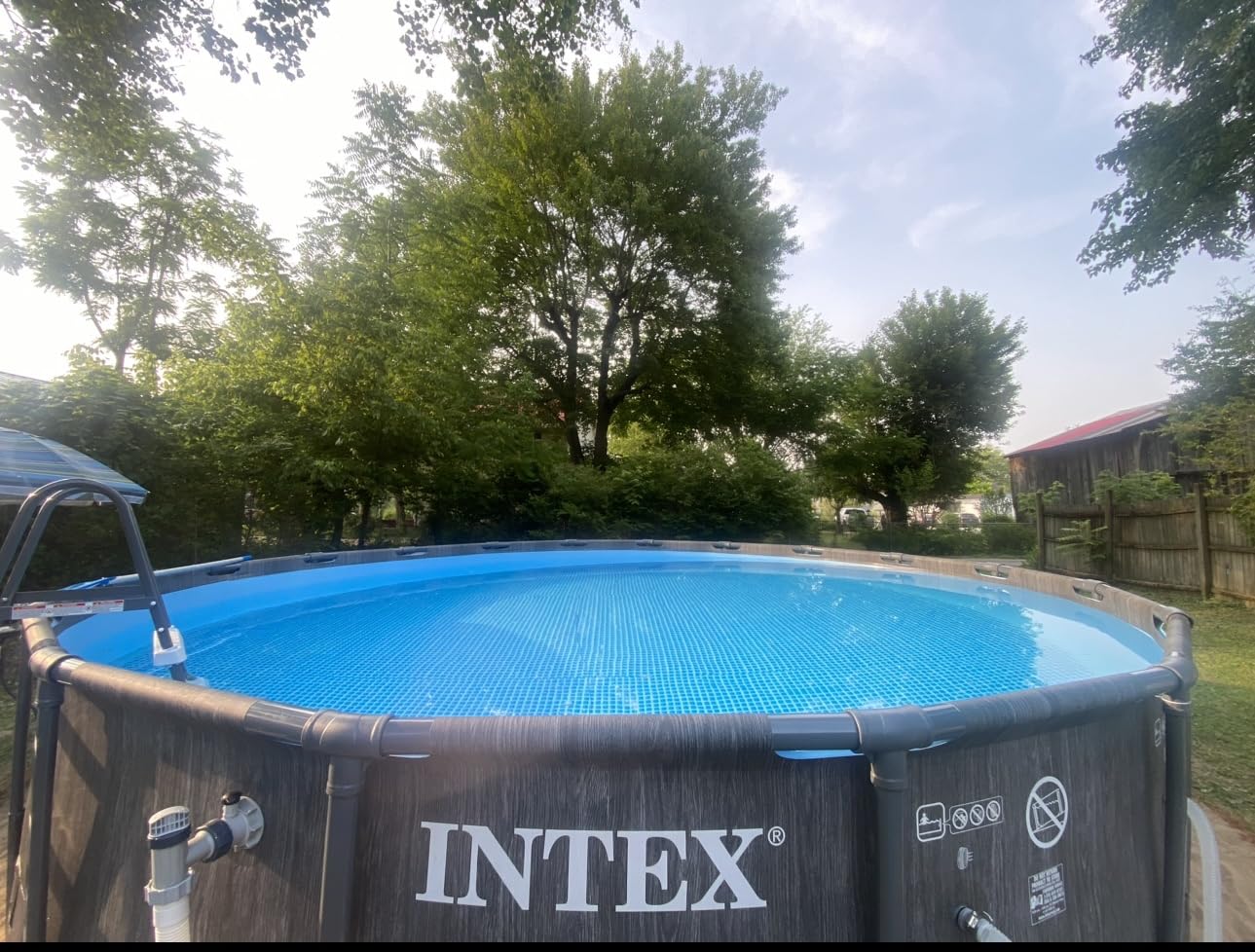 Intex Greywood Prism Frame 15ft x 48in Round Above Ground Pool Set with 1000 GPH Filter Pump, Ladder, Cover and Ground Cloth customer photo 2