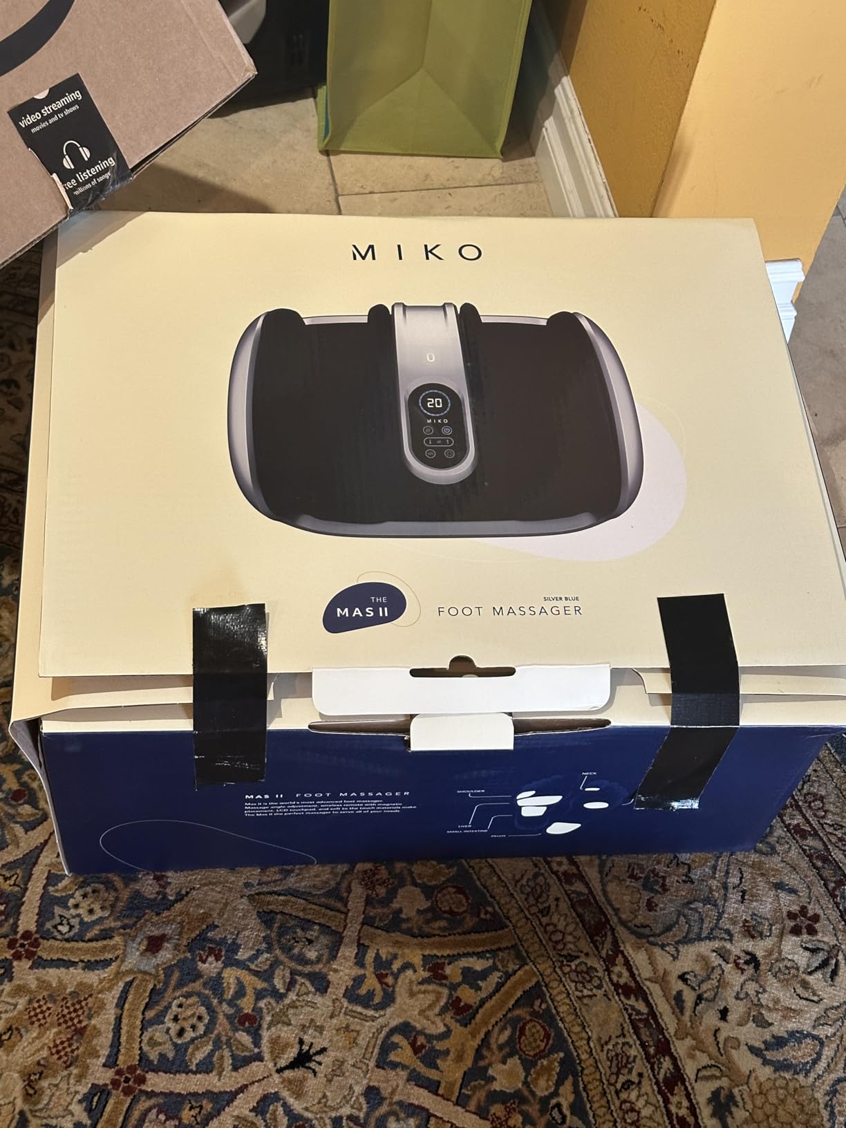 MIKO Shiatsu Foot, Leg and Calf Massager with Heat | Deep kneading, rolling, air compression, adjustable bar, 5 pressure levels & 3 modes; for plantar fasciitis; fits size 15 customer photo 1