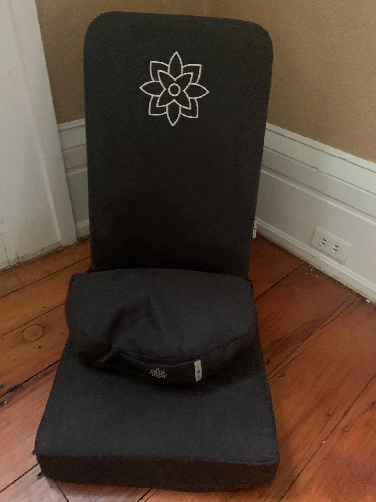 Mindful Modern Folding Pro Meditation Chair - Adjustable Meditation Seat with Back Support and Half Moon Buckwheat Meditation Cushion customer photo 1