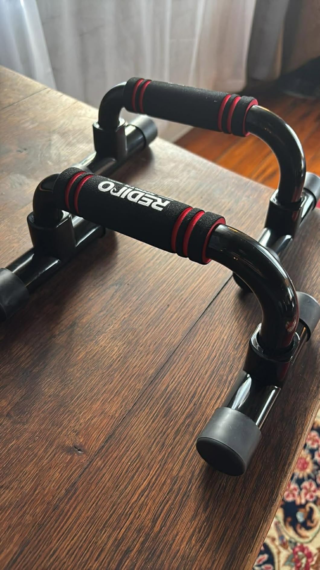 READAEER Push Up Bars Gym Exercise Equipment Fitness 1 Pair Pushup Handles with Cushioned Foam Grip and Non-Slip Sturdy Structure Push Up Bars for Men & Women customer photo 2