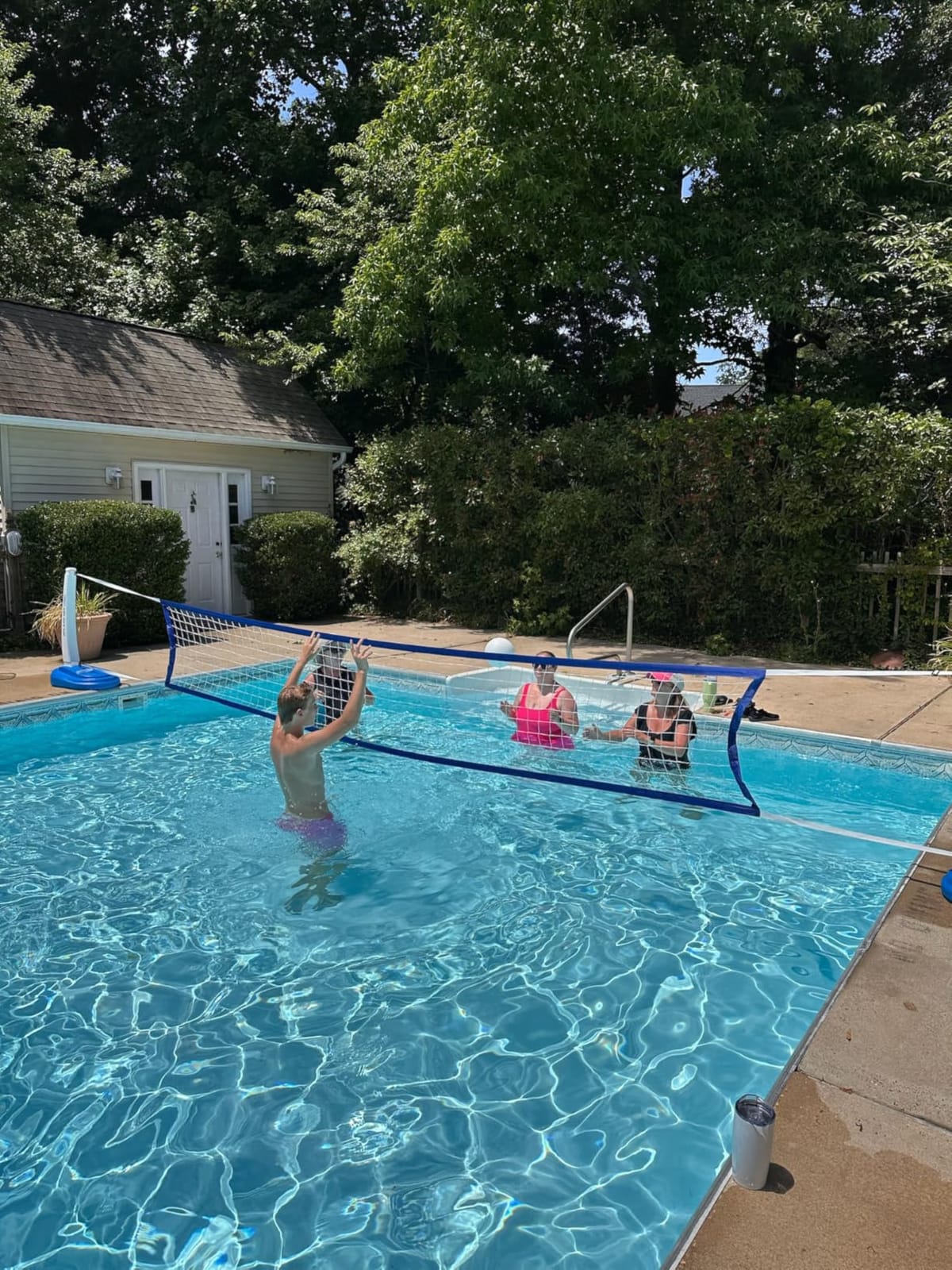 GoSports Splash Net PRO Pool Volleyball Net - Red, White, or Blue - Includes 2 Water Volleyballs and Pump customer photo 1
