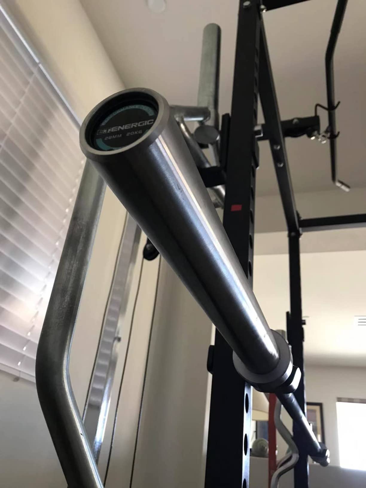 7FT Alloy Steel Olympic Barbell, 1500LB 45LB, 205000 PSI alloy steel bar with 8 needle bearings, bushings, 1.2mm knurling, hard chrome finish customer photo 1