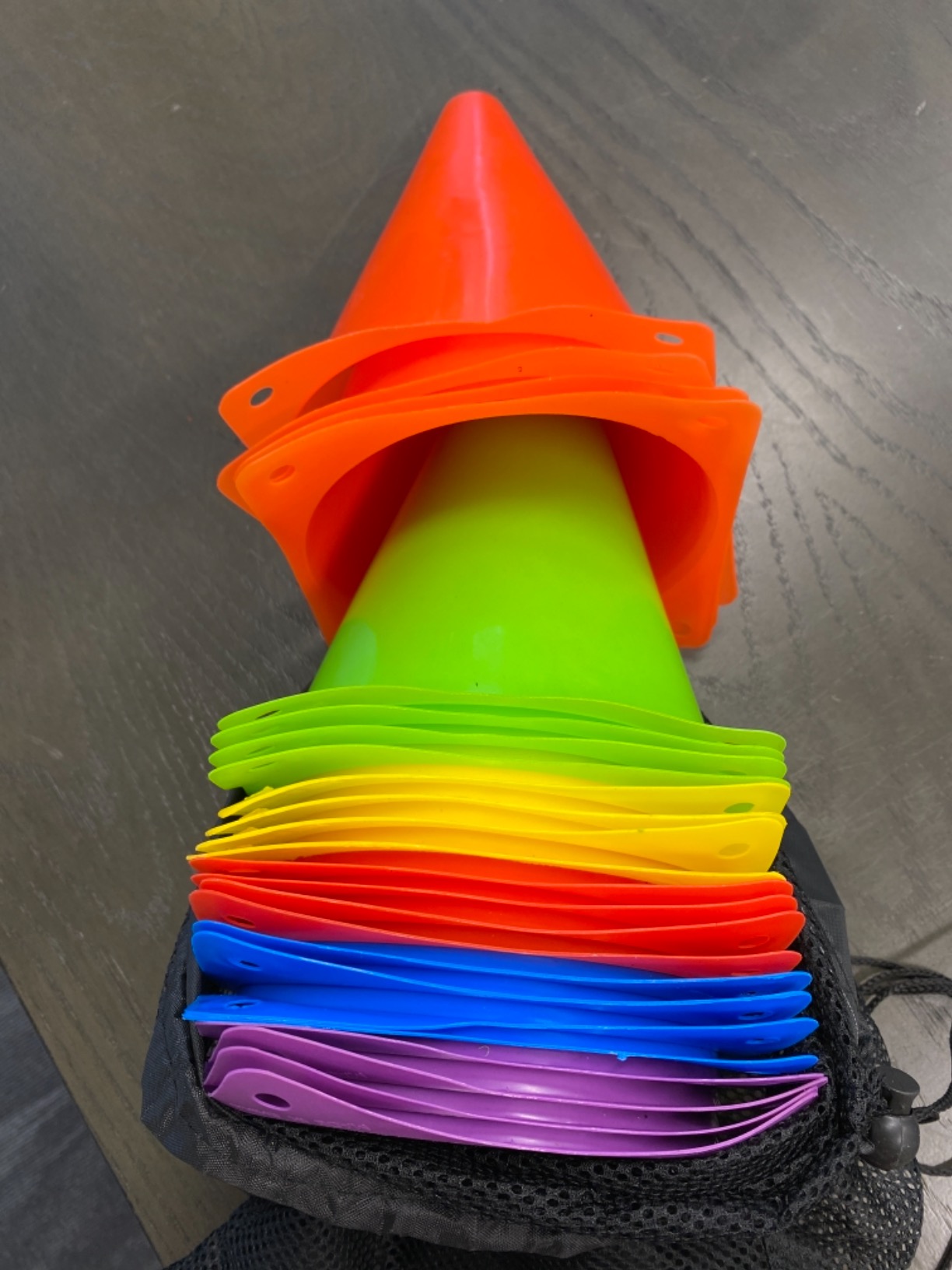 7 Inch Soccer Cones, 24 Pack Cones Sports Training Agility Field Marker Plastic Cones for Skating Basketball Football Practice Drills, Indoor Outdoor Activity Events Games Obstacle Course - 6 Colors customer photo 2