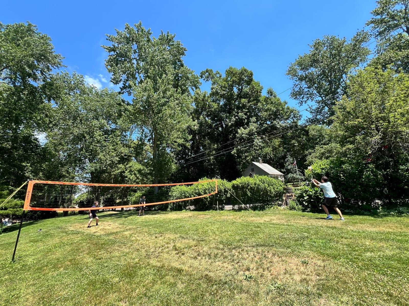 Professional Heavy Duty Volleyball Net Set for Backyard Outdoor | Steel Anti-Sag Winch, Rust-Resistant Aluminum Poles, 32FT Reinforced Net, 3 Official Height Adjustable, Portable Carry Bag customer photo 2