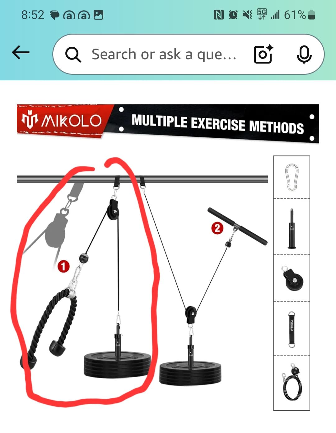 Mikolo Fitness LAT and Lift Pulley System, Dual Cable Machine (70'' and 90'') with Upgraded Loading Pin for Triceps Pull Down, Biceps Curl, Back, Forearm, Shoulder-Home Gym Equipment (Patent) customer photo 2