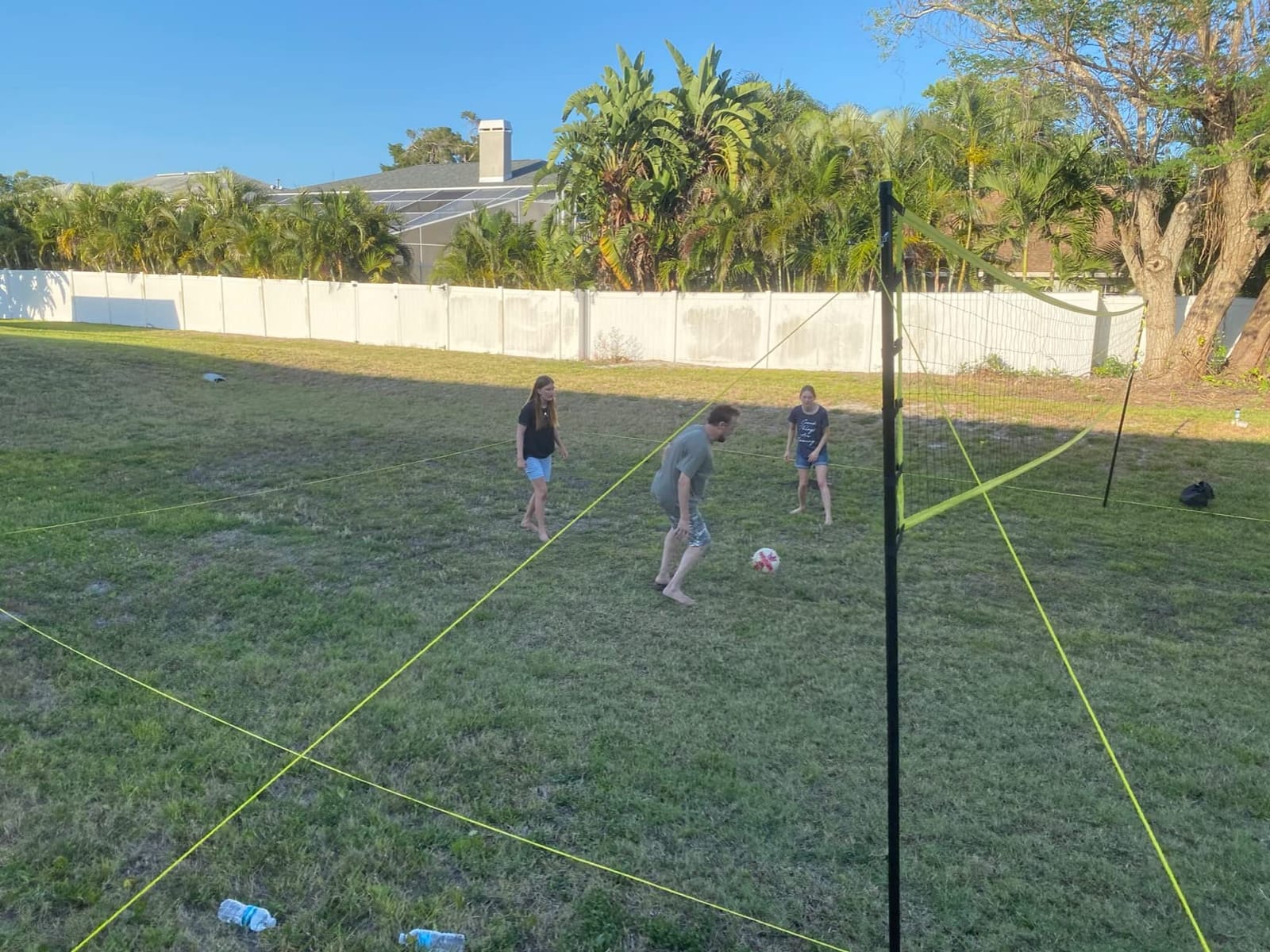 Outdoor Volleyball Net for Backyard, 32FT Anti-Sag Net with Steel Poles | 24-Ply Anti-Sag PE Net, 3 Official Adjustable Height, Easy Setup, Complete Set with Portable Carry Bag customer photo 1