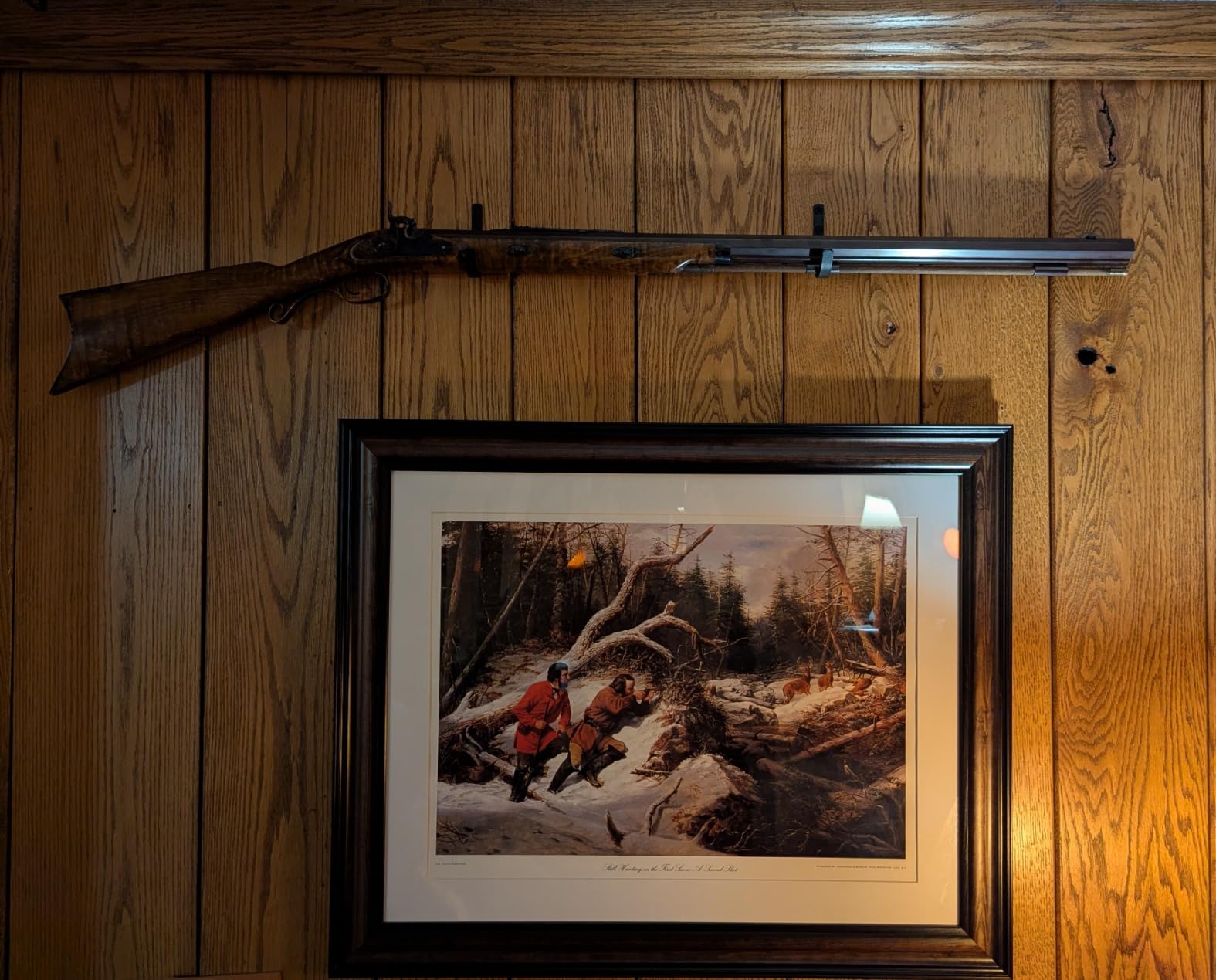 Mind and Action Horizontal Metal Gun Rack and Shotgun Hooks Rifle Hangers Store Rifle Shotgun and Bow, Wall Mount Storage customer photo 1