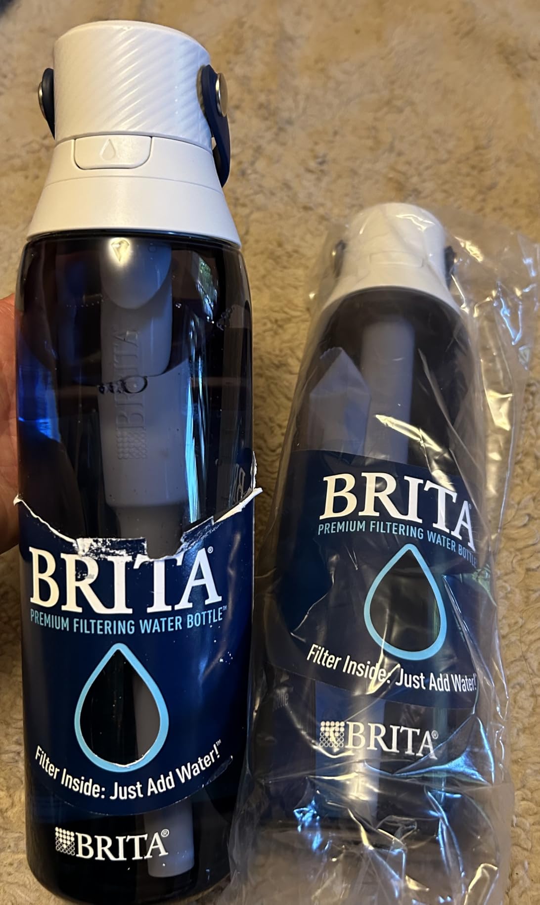 Brita Hard-Sided Plastic Premium Filtering Water Bottle, BPA-Free, Reusable, Replaces 300 Plastic Water Bottles, Filter Lasts 2 Months or 40 Gallons, Includes 1 Filter, Blush - 26 oz customer photo 1