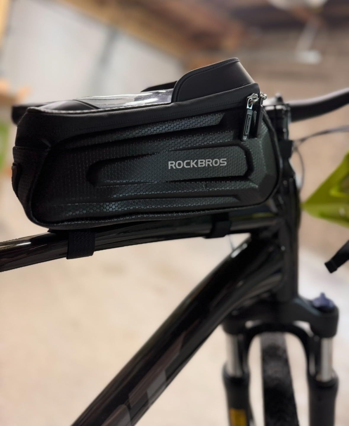 ROCKBROS Bike Phone Bag, [Oversized] EVA Waterproof Bike Top Tube Bag | Phone Holder Bicycle 1.7L Capacity Pouch Fits Phones With Case Under 7.2
