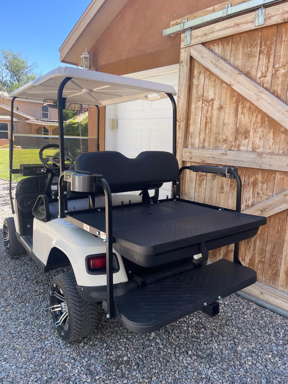 GTW MACH3 EZGO TXT Golf Cart Rear Flip Seat Kit with Steel Frame | Compatible with 1995 & Up E-Z-GO TXT/Valor/Freedom TXT / T48 Models customer photo 1