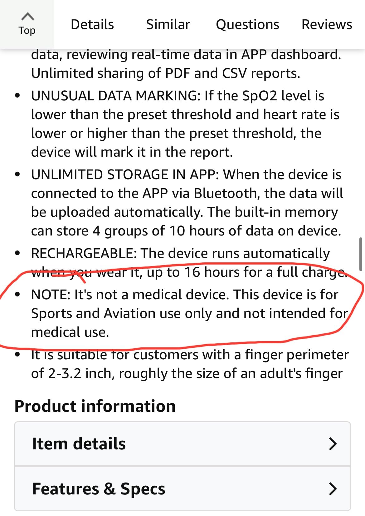 Wellue O2Ring Pulse Oximeter, Bluetooth SPO2 Blood Oxygen Saturation Monitor - Wearable O2 Ring Sensor with Vibration Reminder, Free APP & PC Report, Rechargeable customer photo 1