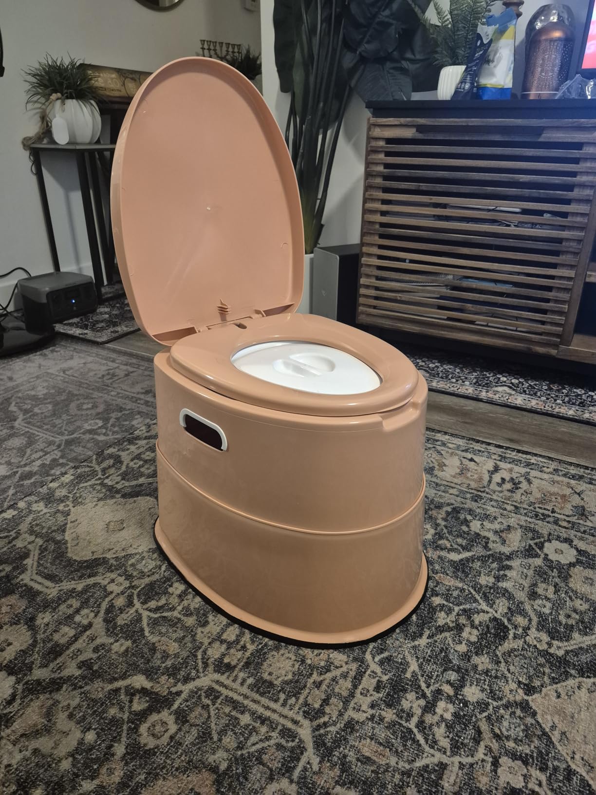 VINGLI Portable Toilet | Indoor Outdoor Commode w/Detachable Inner Bucket & Removable Paper Holder, Lightweight & Compact for Camping, Boat, Van, Emergency Use (Grey) customer photo 1