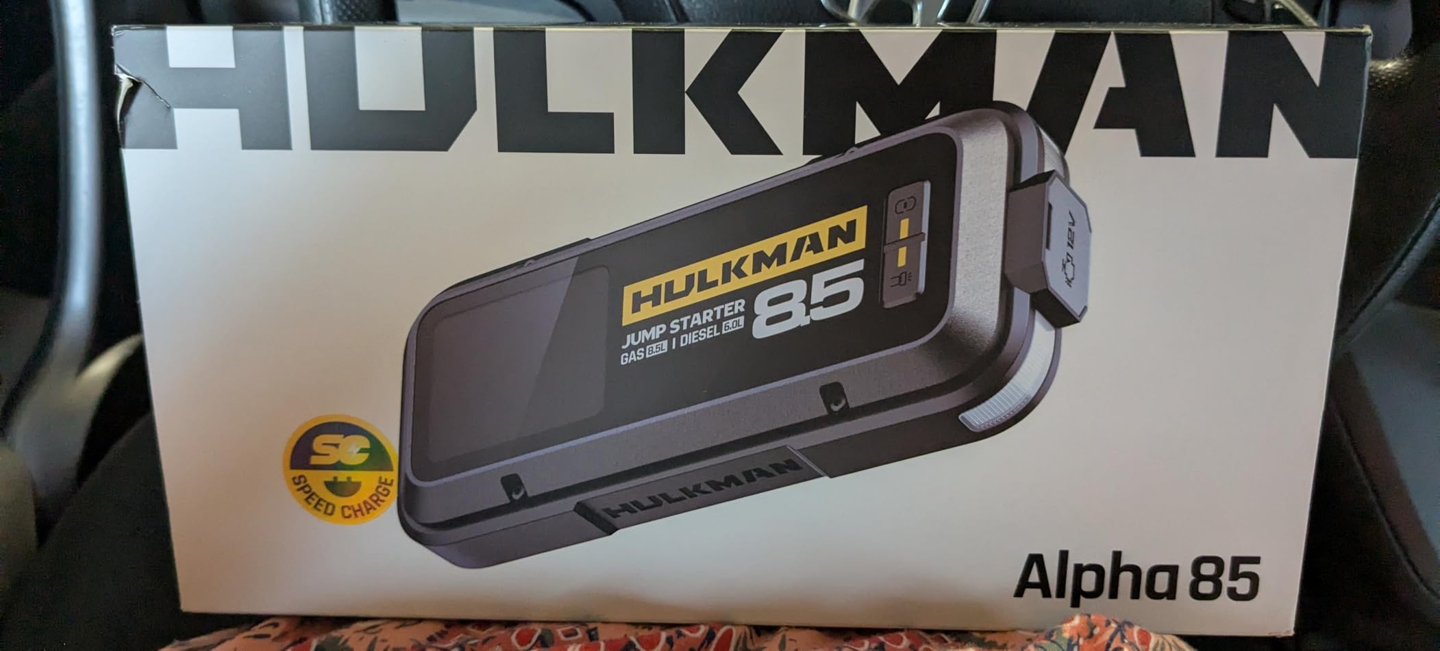 Hulkman Alpha85 Smart Portable Jump Starter, 2000A Battery Booster Pack with LED Display, Flashlight, 74Wh Power Bank & Jumper Cable, 12V Jump Box for up to 8.5L Gas & 6.0L Diesel, Cars, SUVs & Trucks customer photo 2
