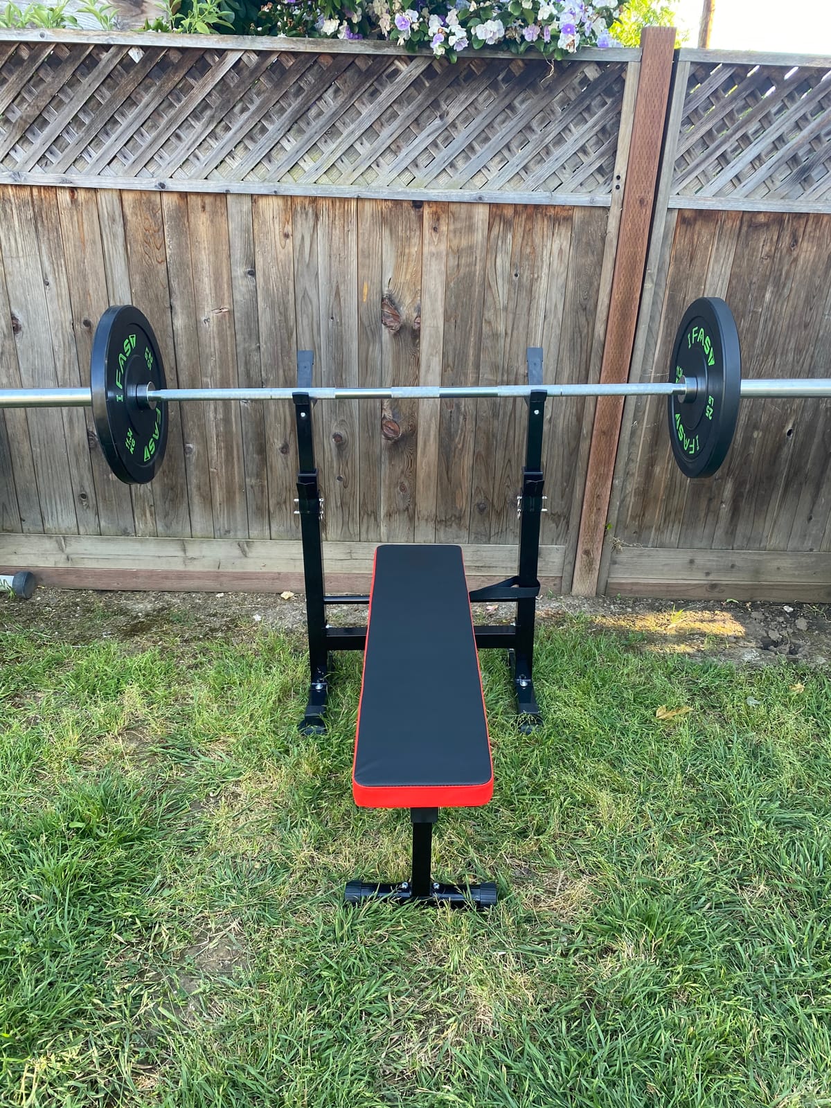 BalanceFrom Adjustable Folding Multifunctional Workout Station Adjustable Olympic Workout Bench with Squat Rack customer photo 1
