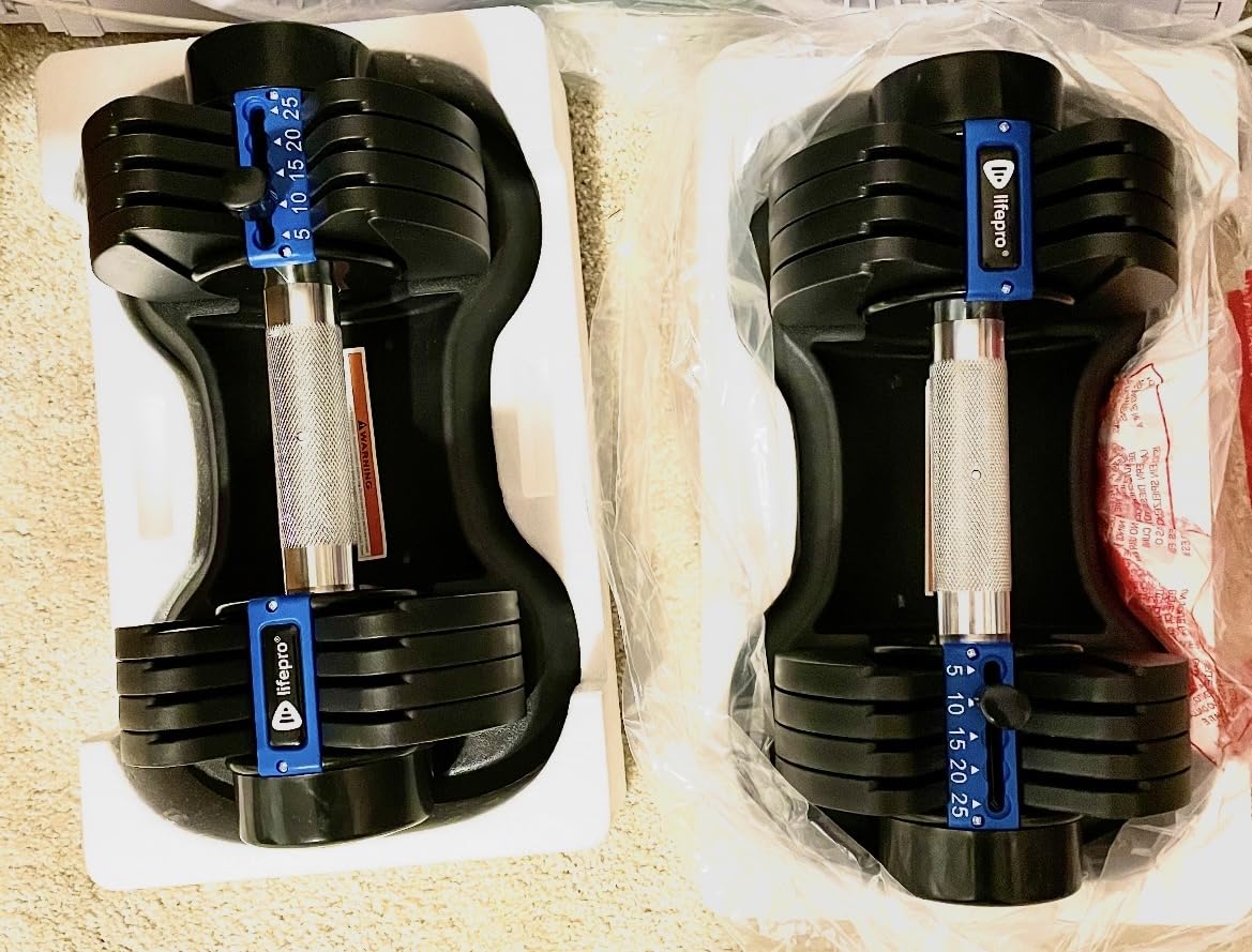 Lifepro Adjustable Dumbbells & Weights for Home Gym, Quick-Adjust customer photo 1