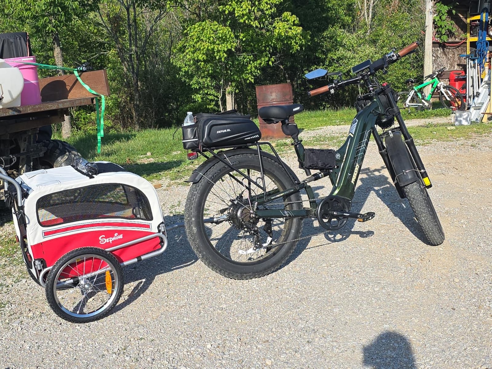 Sepnine 2 in 1 Pet Bicycle Trailer with a 6