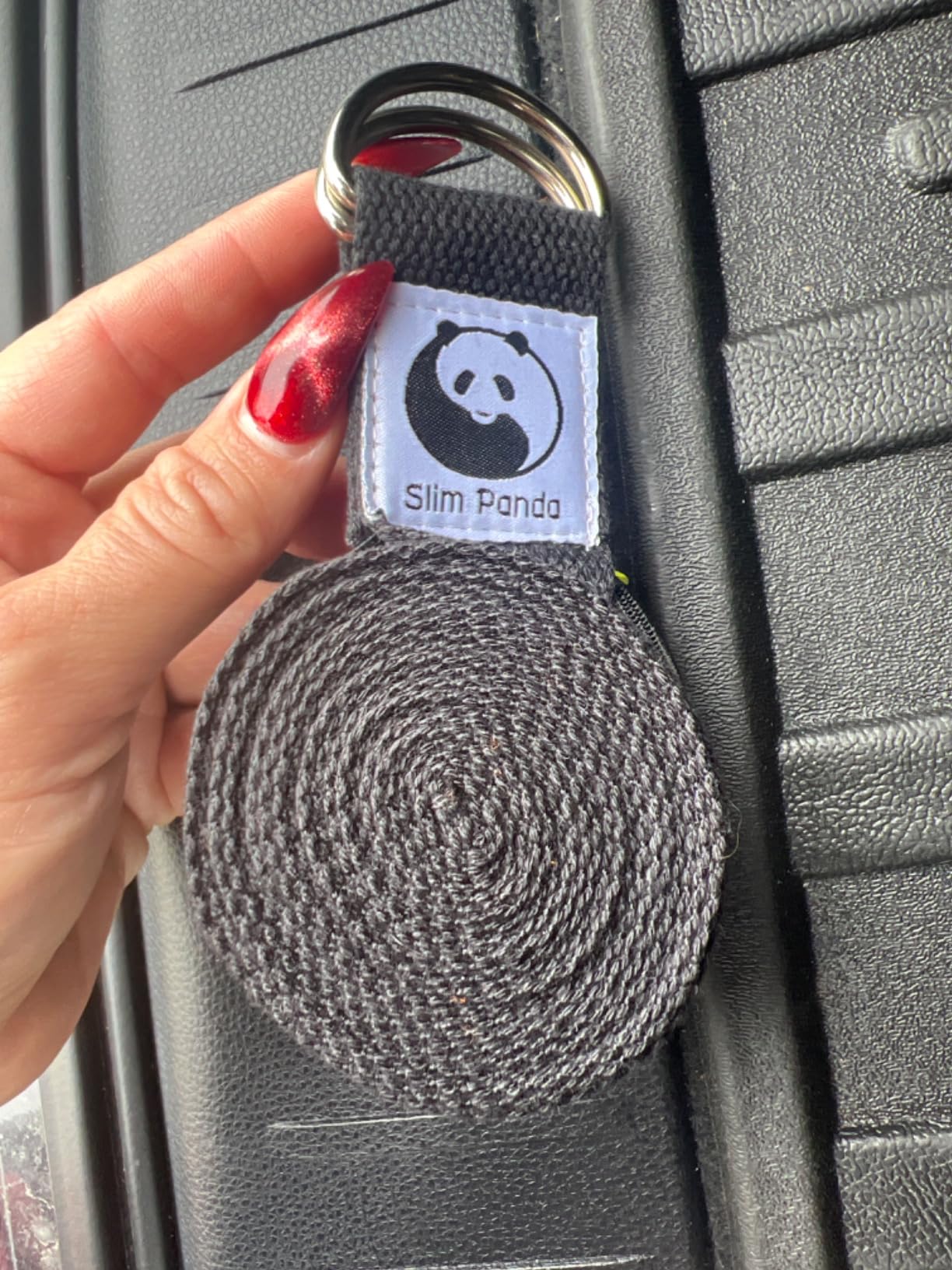 Slim Panda Yoga Strap for Stretching, Cotton Yoga Strap with Adjustable D-Ring Buckle, Non-Elastic Yoga Belt for Pilates, Gym Workouts, Physical Therapy, Improve Flexibility customer photo 2