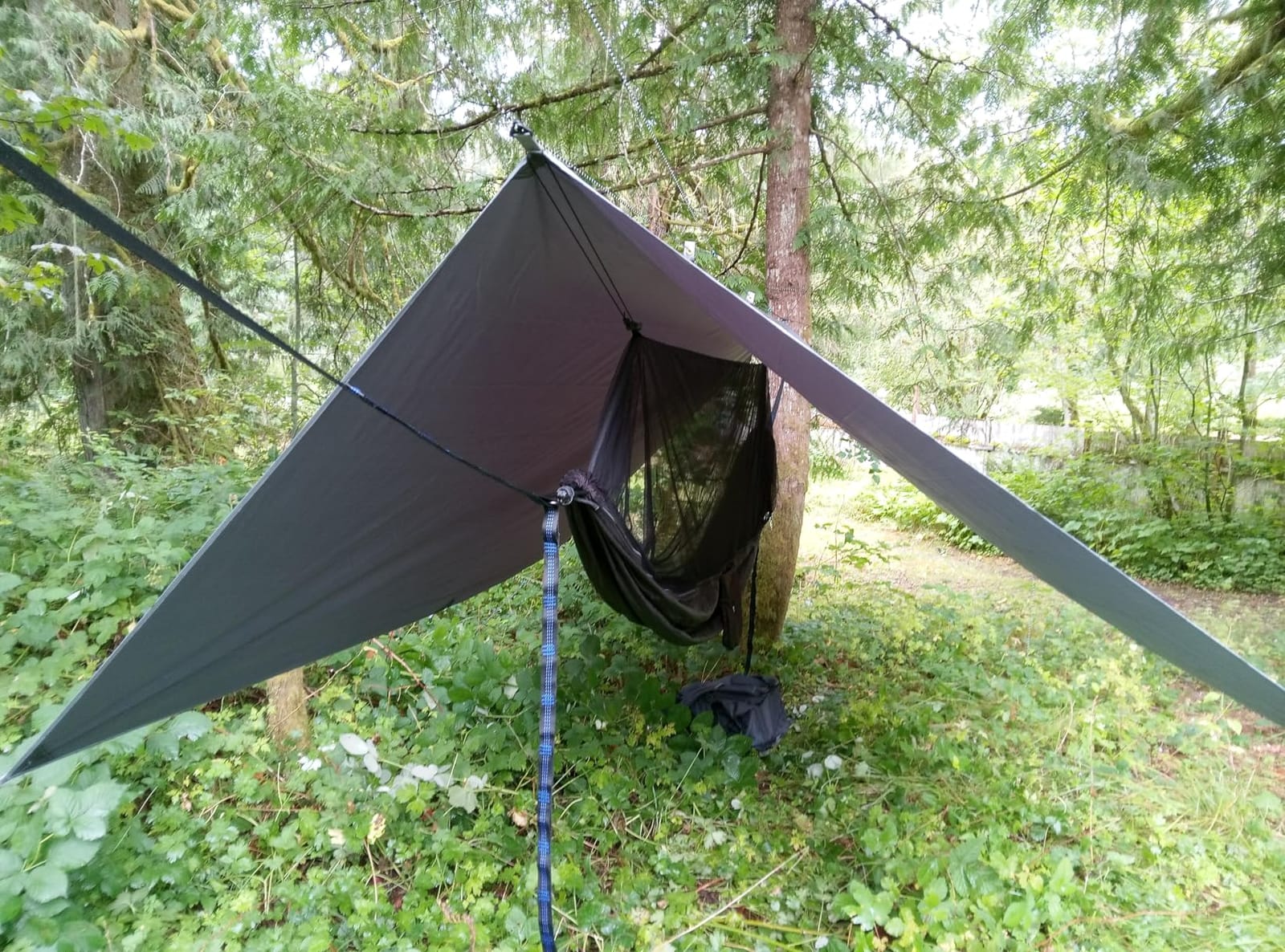 Sunyear Hammock Camping with Rain Fly Tarp and Net, Portable Camping Hammock Double Tree Hammock Outdoor Indoor Backpacking Travel & Survival, 2 Tree Straps,100% Waterproof Green Bundle customer photo 1