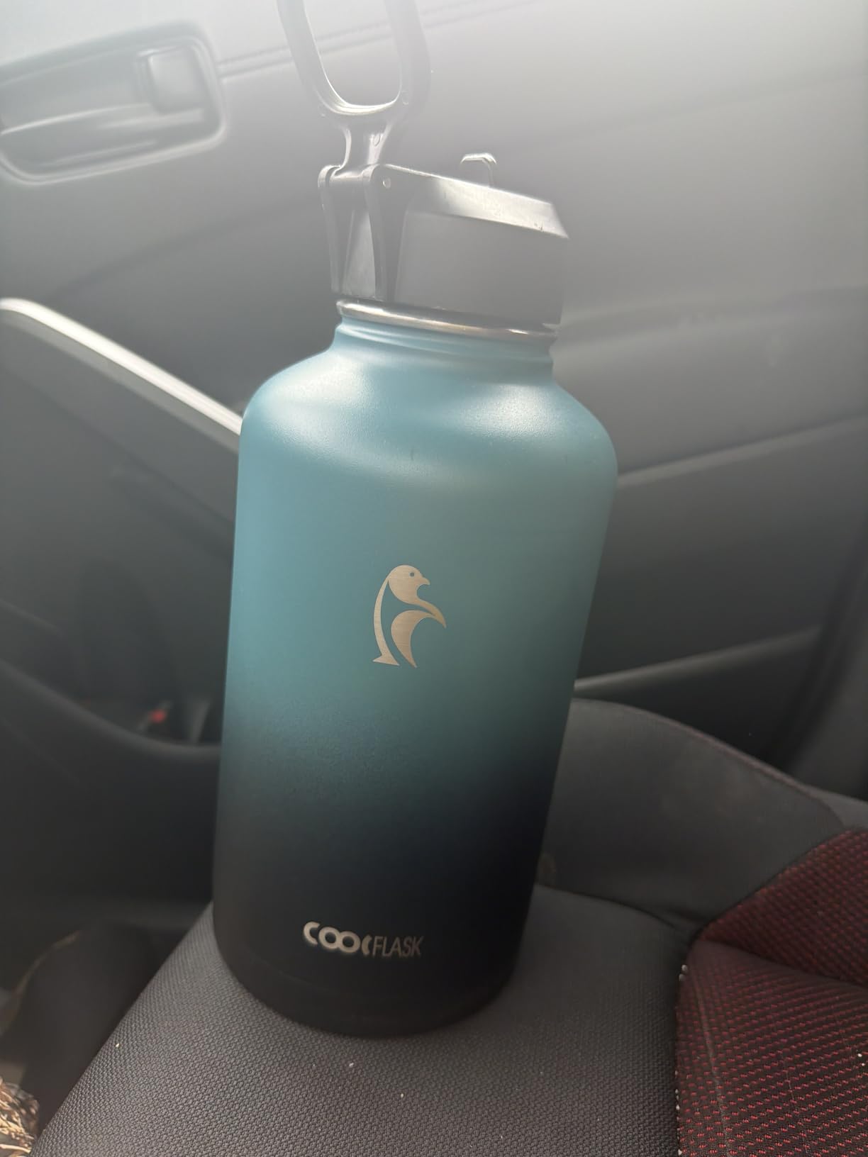 Coolflask Half Gallon Water Bottle Insulated with Straw & 3 Leakproof Lids | 64 oz Large Water Jug Stainless Steel Triple-Wall, Cold 48+h/Hot 24+h Dishwasher Safe, BPA-Free, for Sports Gym & Hiking customer photo 2