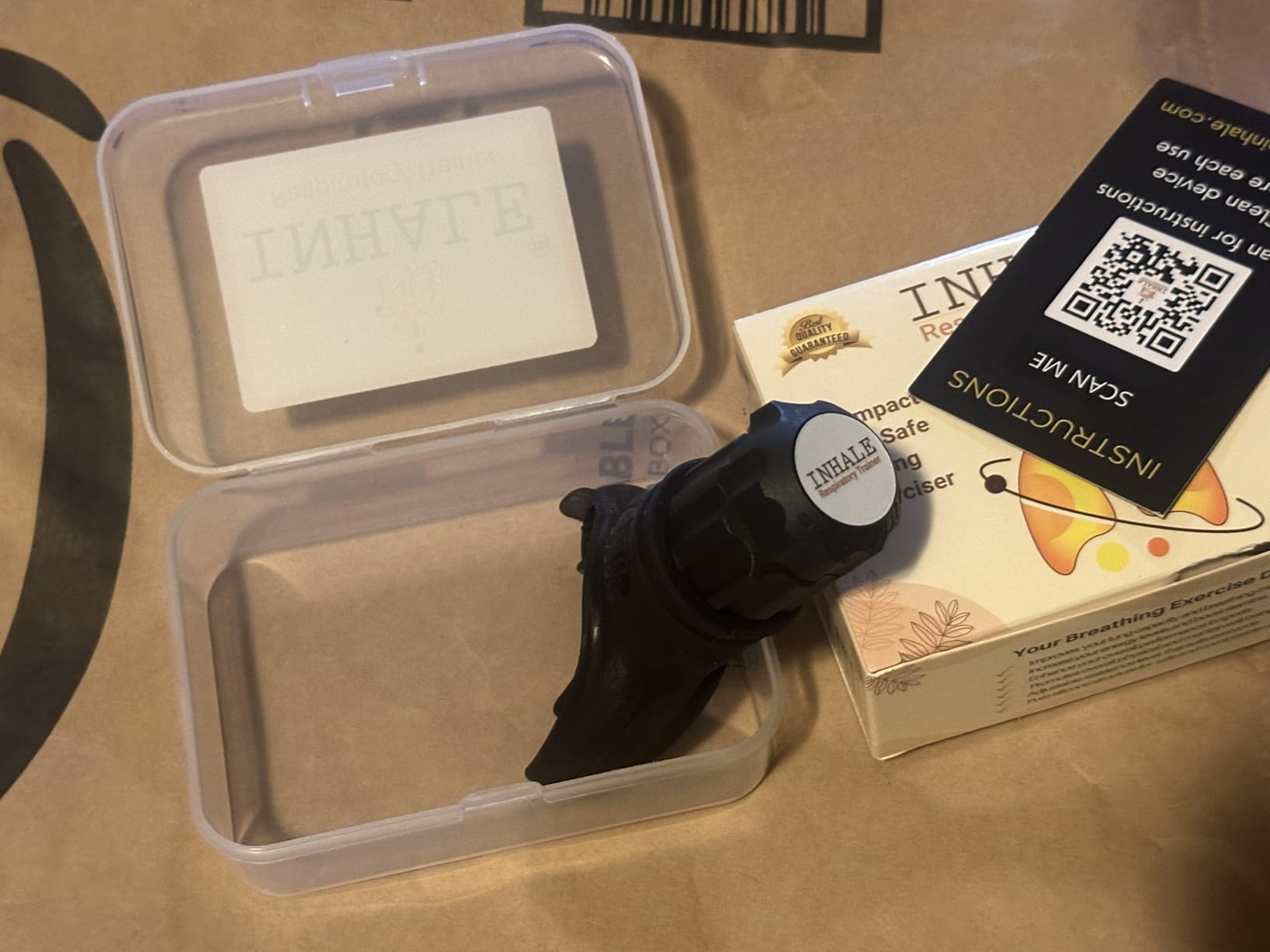 Inhale Lung Trainer | Breathing Exercise Device for Lungs | Made in USA | Lung Exerciser Device | Breathing Trainer | Adjustable Resistance | Medical Grade Silicone Mouthpiece | Carrying Case included customer photo 1