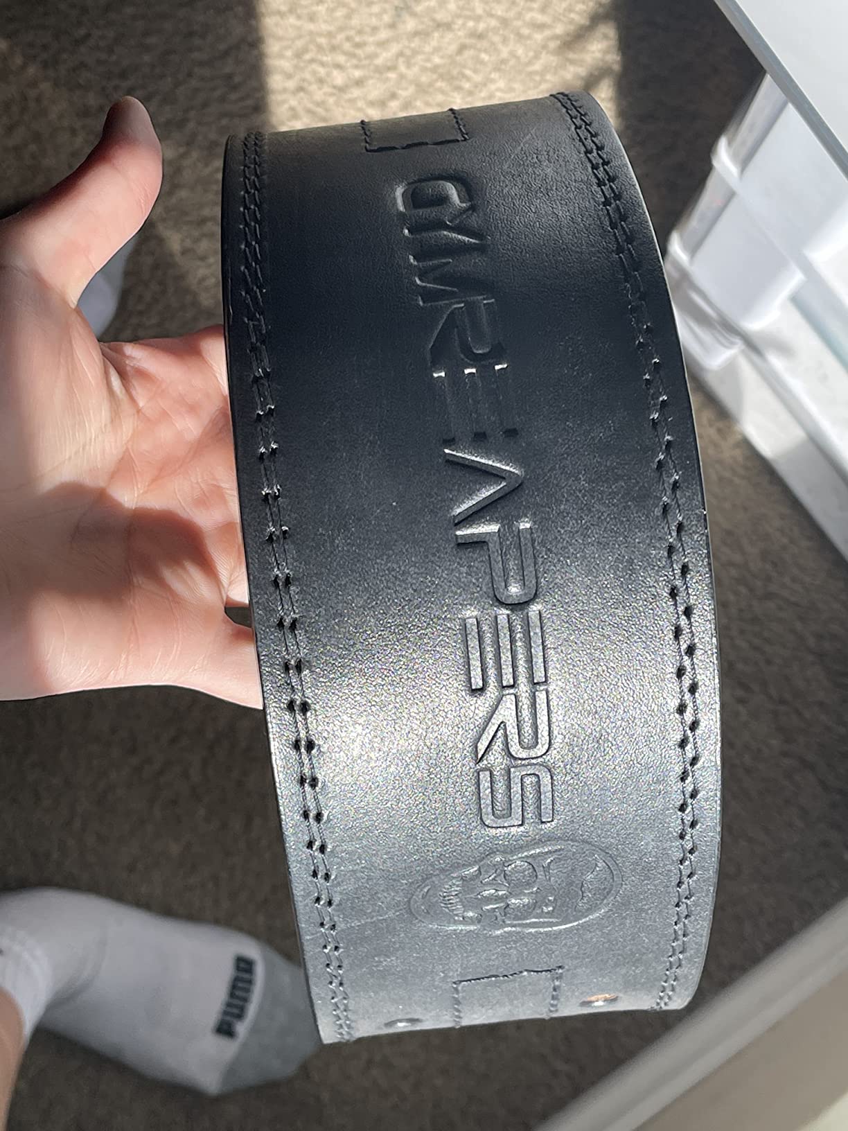 Gymreapers Weightlifting Belt 6MM Genuine Leather - Double Prong Power Belt Heavy Duty 4-Inch Wide - Strong, Stabilizing Back Support For Deadlifts, Squats Powerlifting customer photo 1
