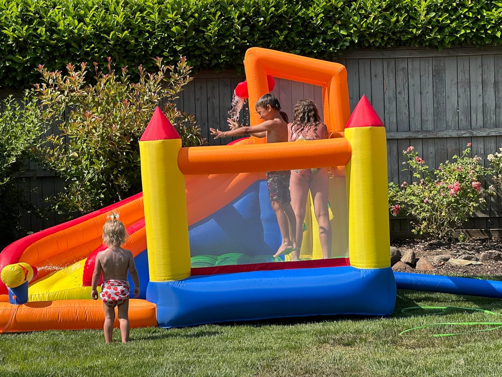 HuaKastro Inflatable Water Slide Bounce House for Kids with Pool, 5-in-1 Indoor/Outdoor Blow Up Play Center for Climbing, Sliding, Jumping & Splashing Fun, Blower Included customer photo 2