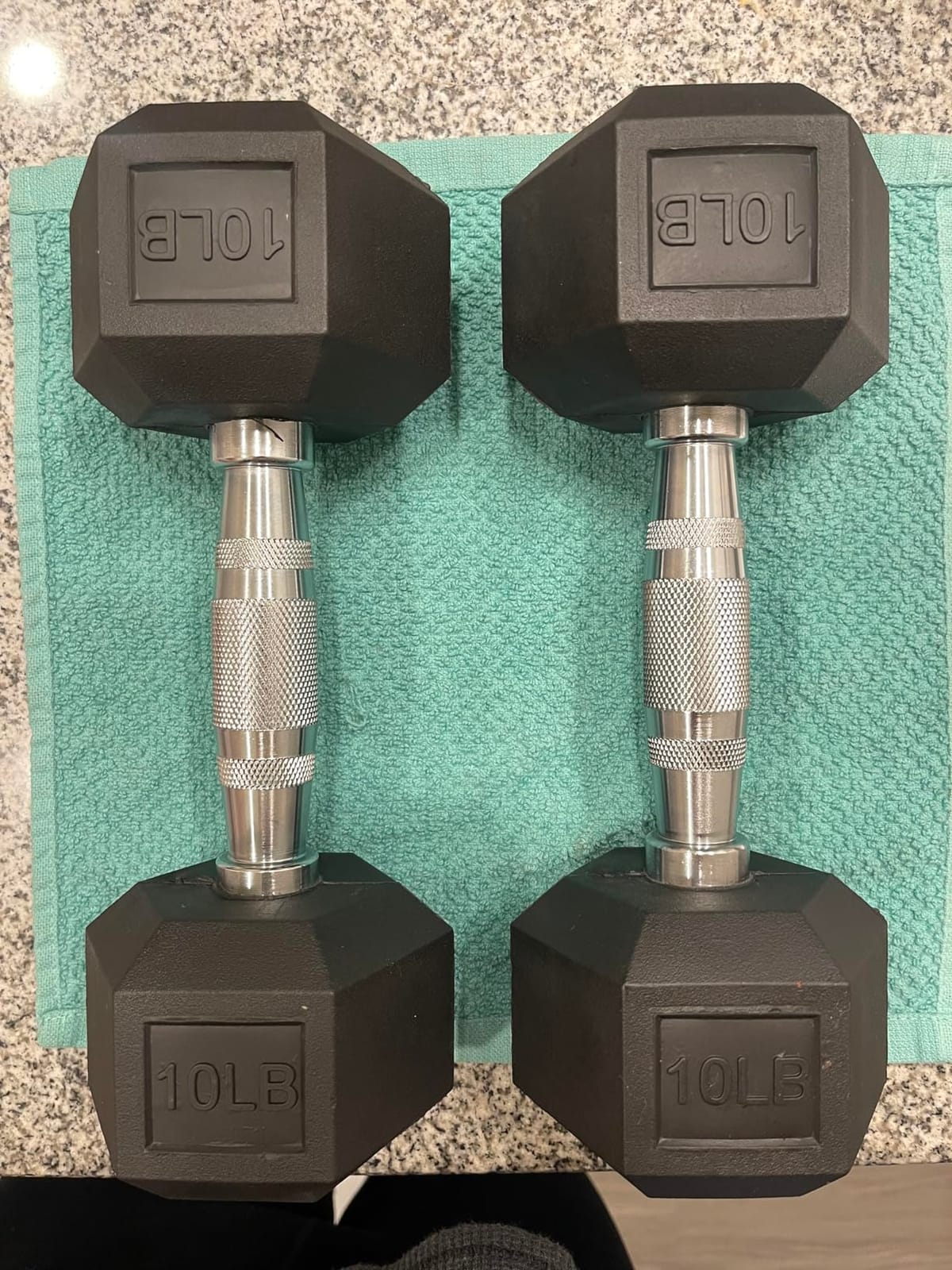 BalanceFrom Premium Rubber Encased Hex Dumbbell, Pair or Single, 10-100 Pounds customer photo 1