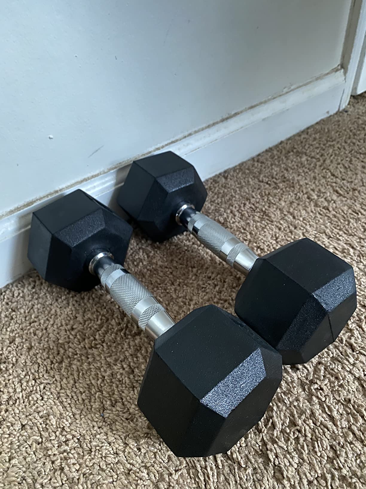 BalanceFrom Premium Rubber Encased Hex Dumbbell, Pair or Single, 10-100 Pounds customer photo 2