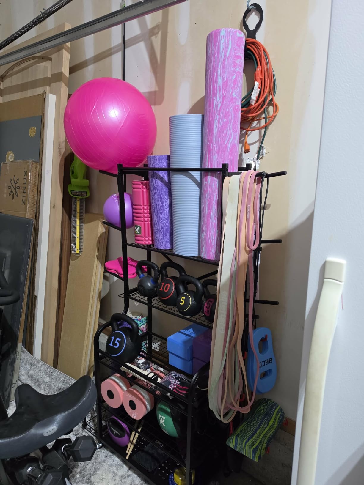 Mythinglogic Home Gym Rack for Dumbbells, Yoga Mats and Workout Equipment customer photo 2