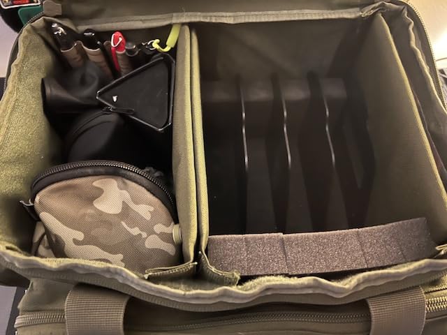 DSLEAF Tactical Gun Range Bag for 4 Handguns, Pistol Range Bag for Shooting | 6x Magazine Slots, Lockable Zipper, Extra Essentials Pockets, Portable Handle & Padded Shoulder Strap customer photo 2