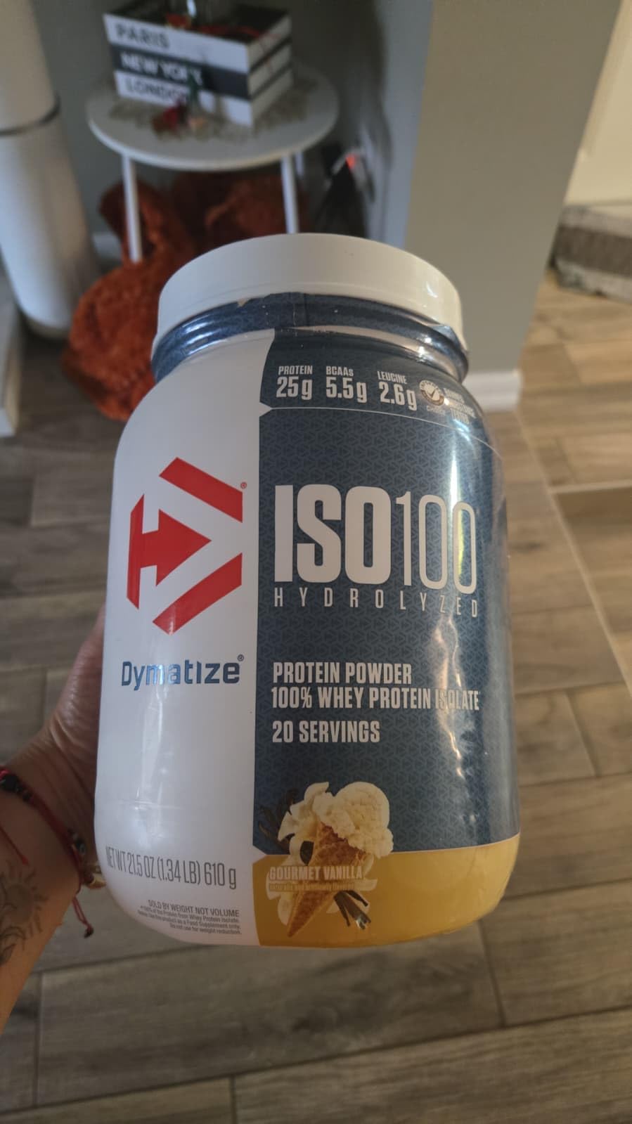 Dymatize ISO100 Protein Powder, 100% Whey Isolate, Gourmet Vanilla | 25g Protein, Hydrolyzed, Fast-Absorbing, Supports Muscle Health, 5.5g BCAAs, Gluten-Free, 20 Servings, 1.3 lb customer photo 1