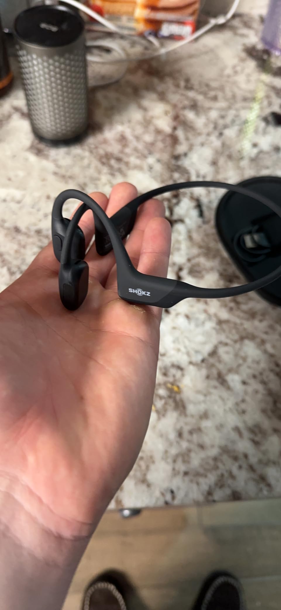 SHOKZ OpenRun Pro - Open-Ear Bluetooth Bone Conduction Sport Headphones - Sweat Resistant Wireless Earphones for Workouts and Running with Premium Deep Base - Built-in Mic, with Hair Band customer photo 1