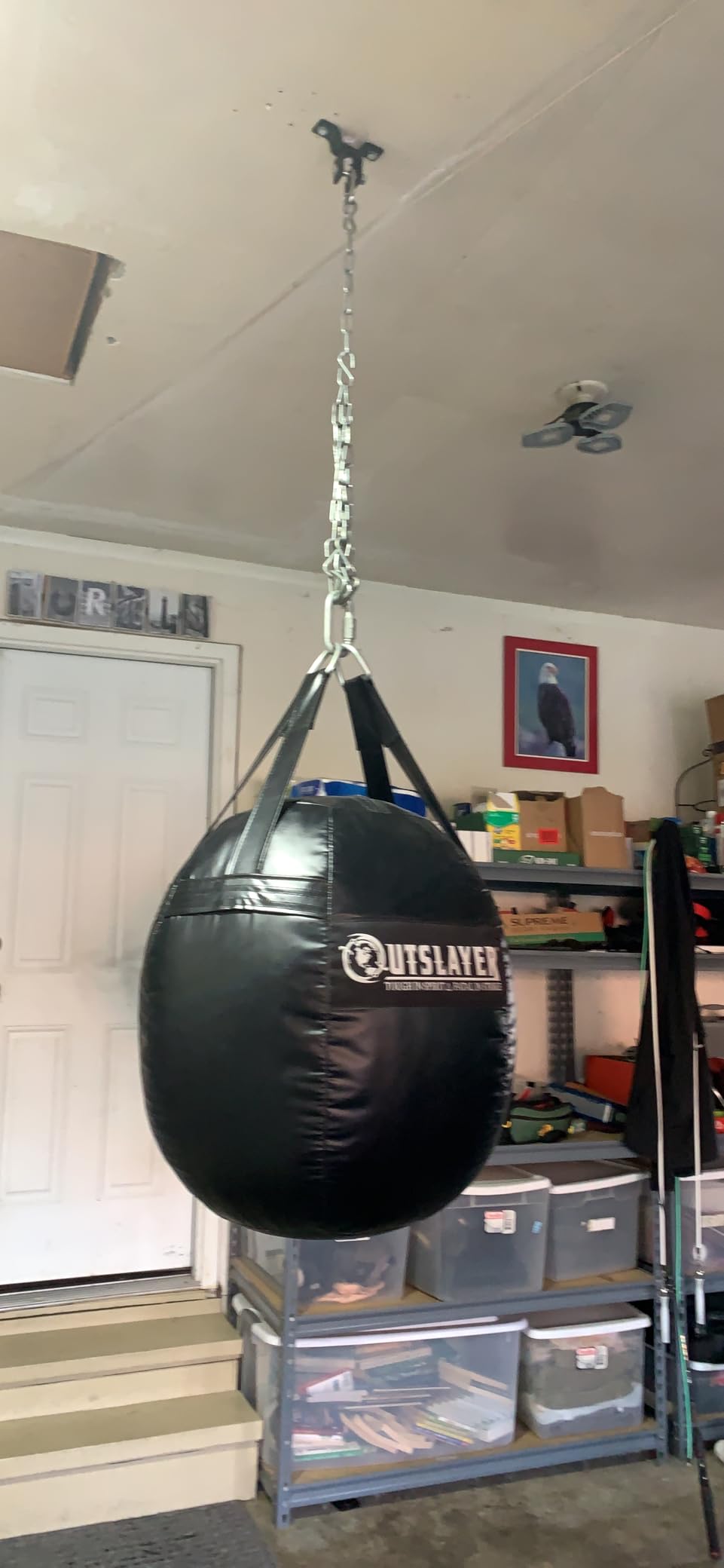 OutSlayer Wrecking Ball Heavy Bag 70 Lb - Boxing, MMA, Muay Thai Training - Custom Colors - Unfilled/Soft/Filled - USA Made customer photo 1